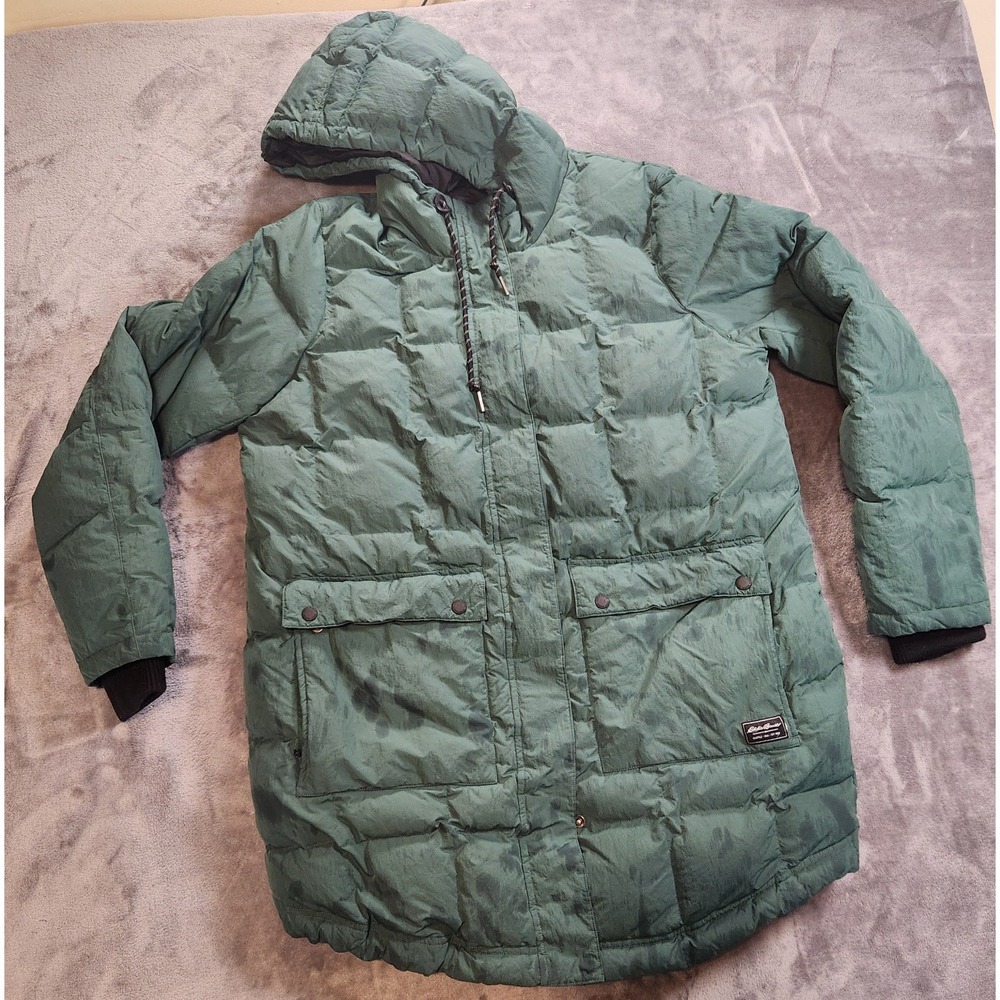 Eddie Bauer Parka Womens TXL Green Tall Kara Koram Down Vintage